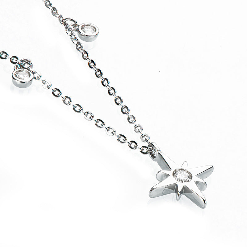 S925 Sterling Silver Starry Clavicle Chain