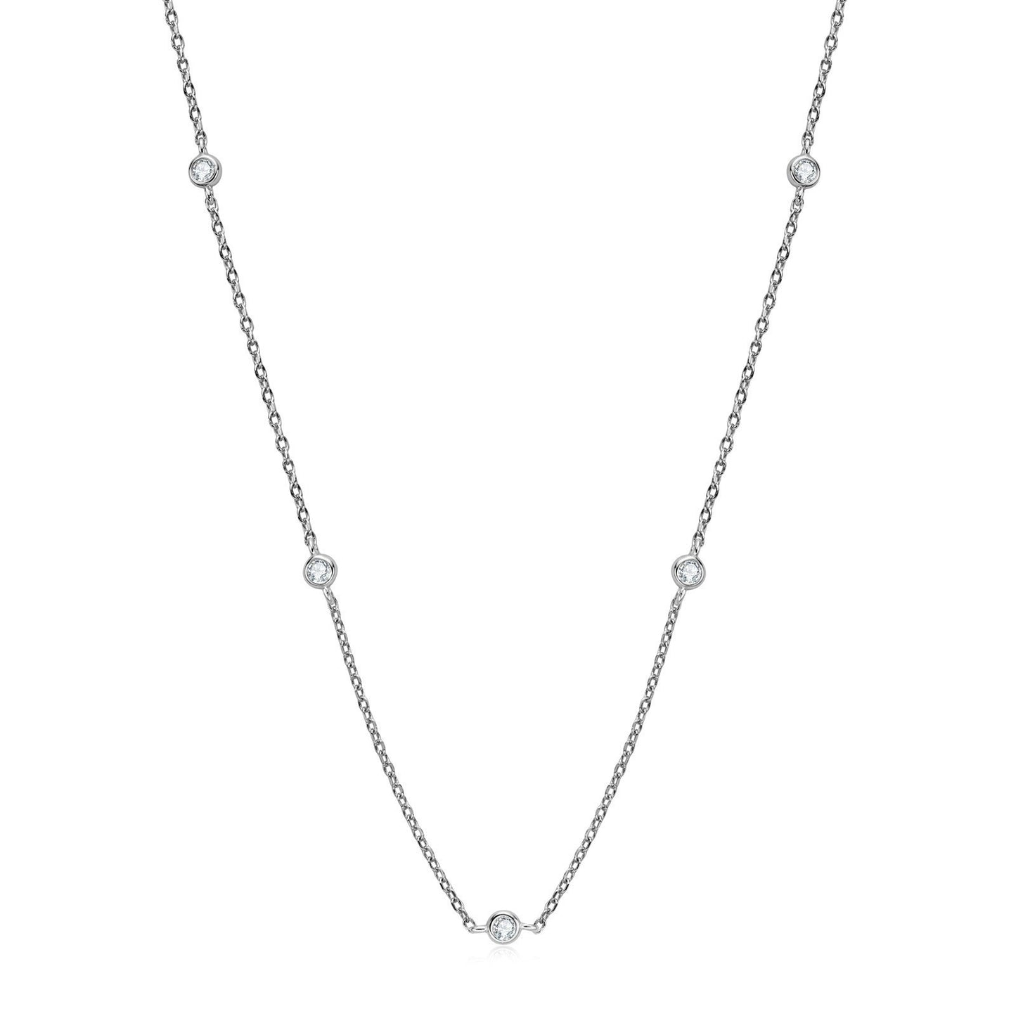 S925 Sterling Silver Starry Clavicle Chain