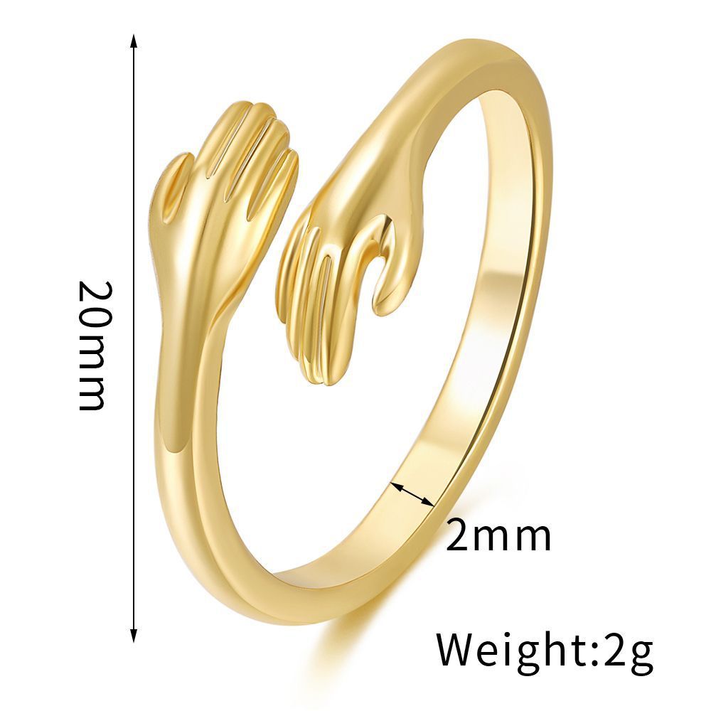 Hug Gesture Ring 18K Gold