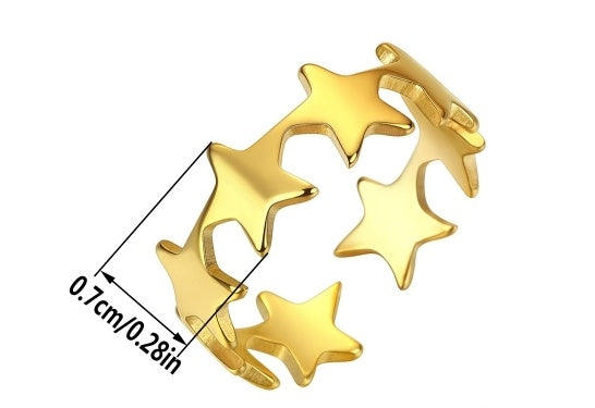 Small Star Adjustable Ring For Women Vintage Jewelry