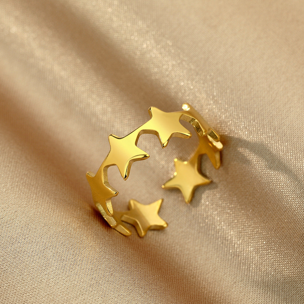 Small Star Adjustable Ring For Women Vintage Jewelry