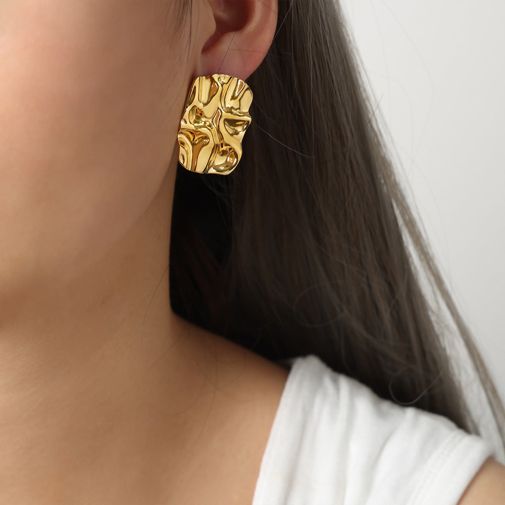 Square Pleated Earrings