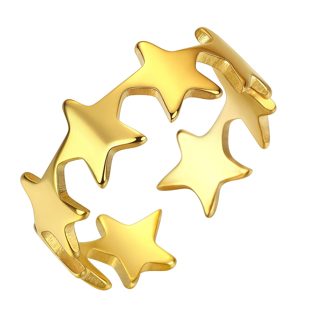 Small Star Adjustable Ring For Women Vintage Jewelry