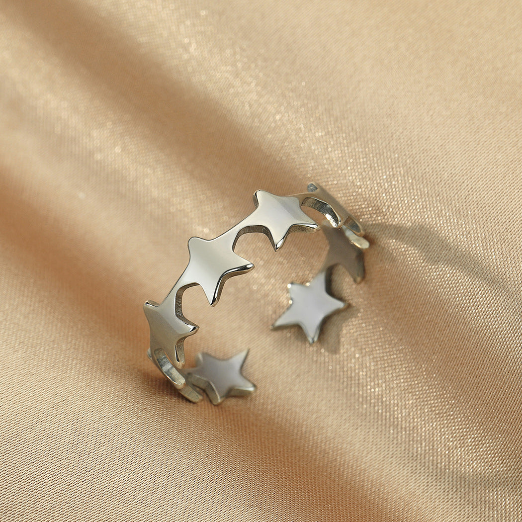 Small Star Adjustable Ring For Women Vintage Jewelry