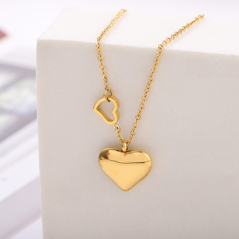 Peach Double Heart Chain