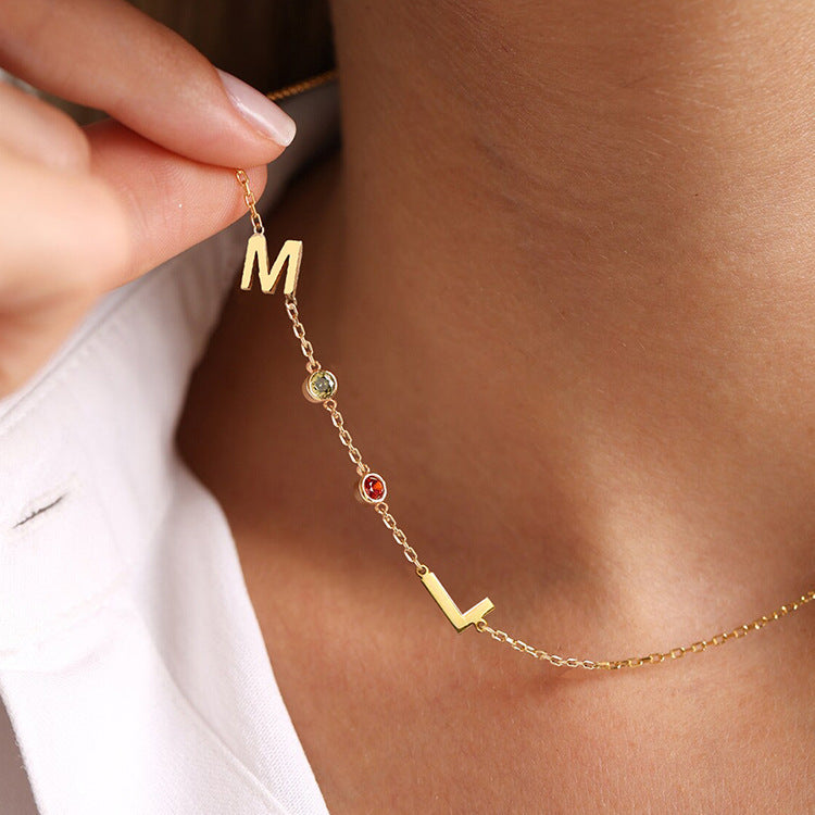 Stainless Steel 26 English Letter Name Necklace