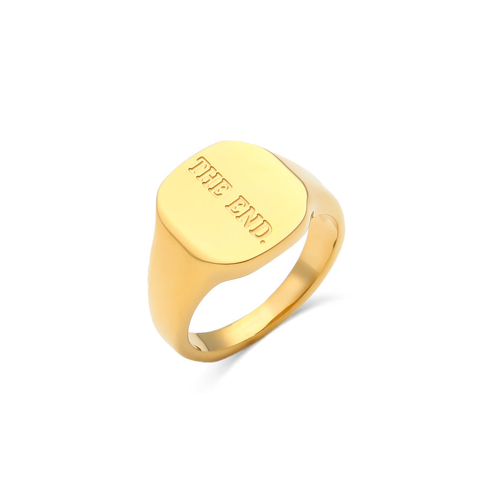 18K Gold Jewelry With English Letter Ring