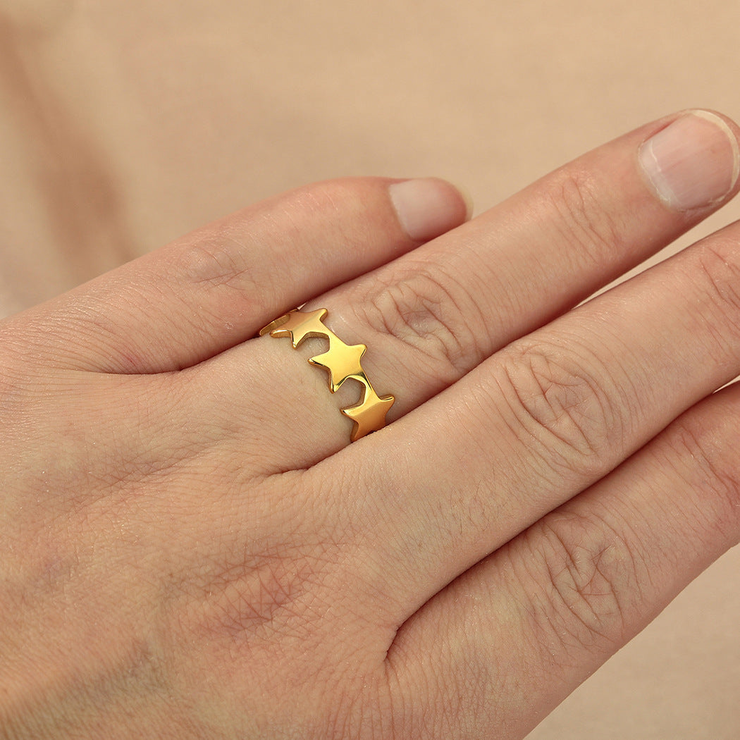 Small Star Adjustable Ring For Women Vintage Jewelry