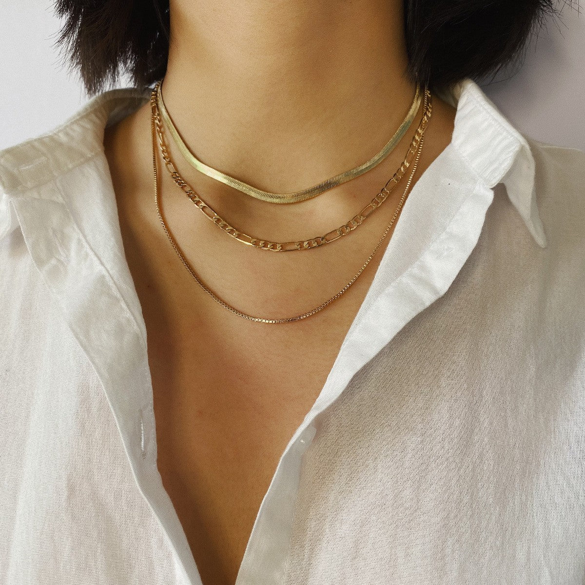 Punk Geometric Snake Bones Chain Multi-layer Necklace