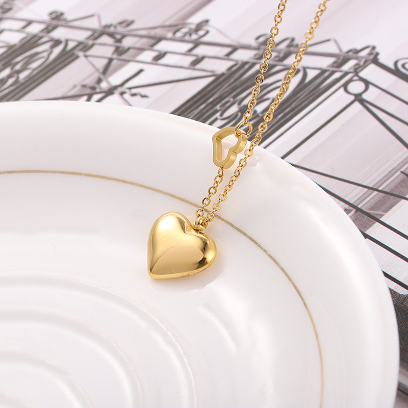 Peach Double Heart Chain