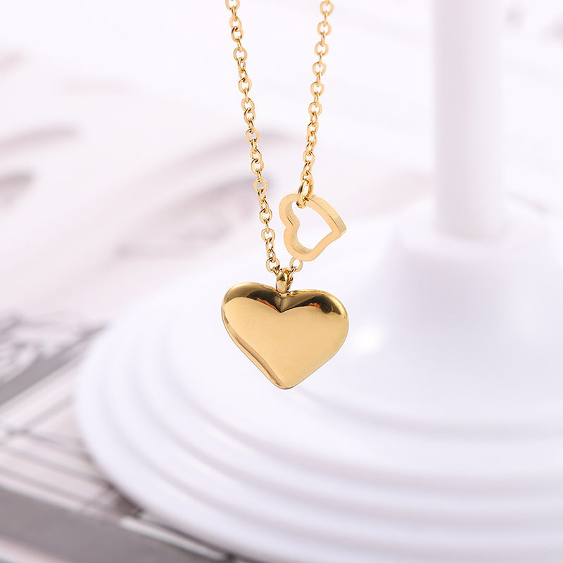 Peach Double Heart Chain