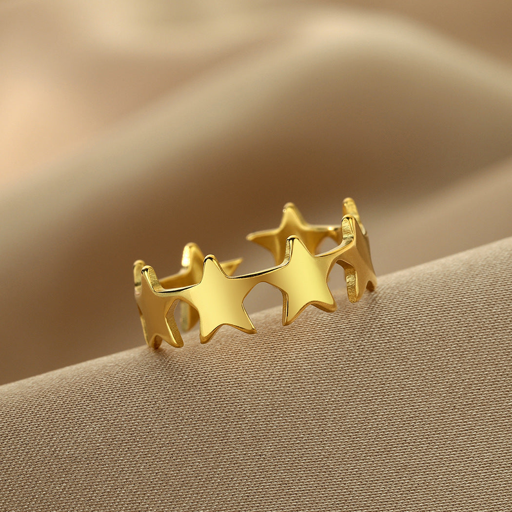 Small Star Adjustable Ring For Women Vintage Jewelry