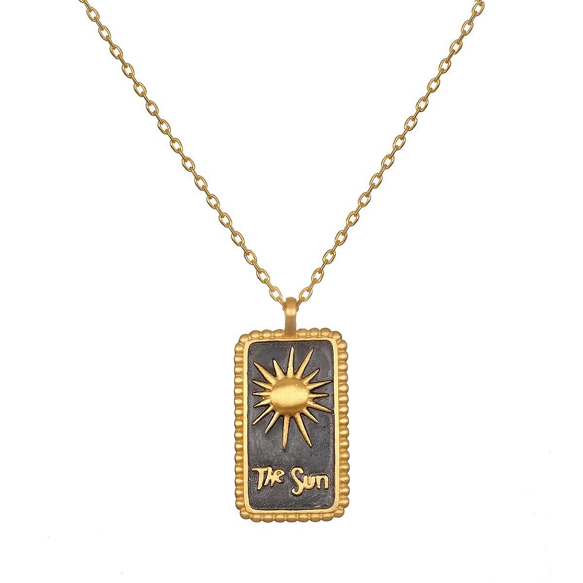 Vintage Tarot Star Moon Sun Necklace